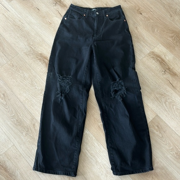 wild fable Denim - black high waisted baggy jeans